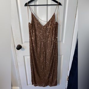 Fashion Nova cooper colored sequin dress